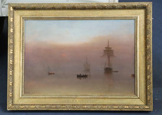 William Clark of Greenock (1803-1883) Shipping on a calm sea 14.5 x 21.5in.
